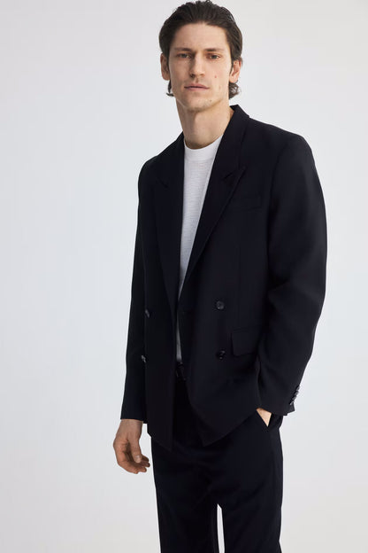 Relaxed Fit Double-Breasted Blazer