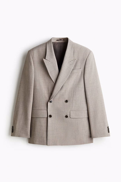 Relaxed Fit Double-Breasted Blazer